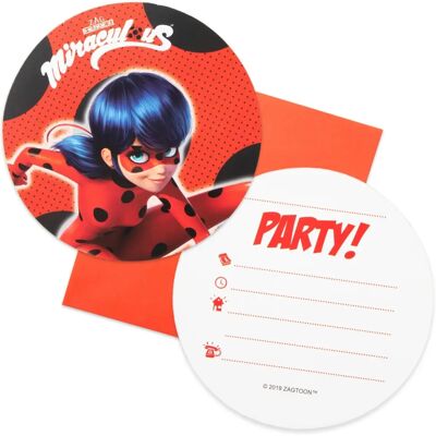 Pack de 6 Invitations Ladybug de Decorata Party - Type de Fête - Publicité Pack de 6 Invitations Ladybug de Decorata Party - Type de Fête - Publicité
