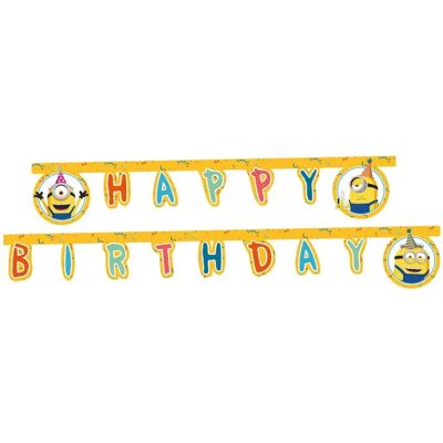 Banner de Aniversário Feliz - Minions The Rise Of Gru - Decoração - Tamanho Único Banner de Aniversário Feliz - Minions The Rise Of Gru - Decoração - Tamanho Único