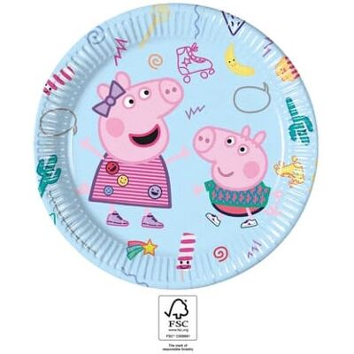 Assiette Peppa Pig - Pack de 8, 23cm, Bleu - Assiette de Fête - Publicité Assiette Peppa Pig - Pack de 8, 23cm, Bleu - Assiette de Fête - Publicité
