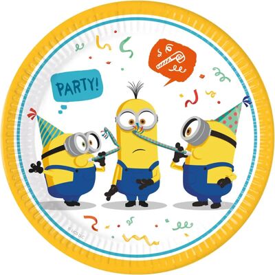 8 Pratos de papelão Minions - 23cm - Decoração de festa 8 Pratos de papelão Minions - 23cm - Decoração de festa