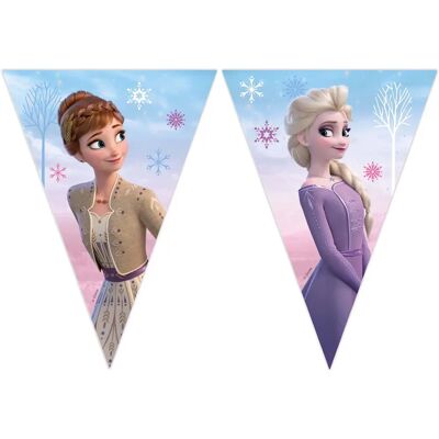 FSC Frozen 2 Papier Flaggenkette - 3m Mehrfarben Partydeko FSC Frozen 2 Papier Flaggenkette - 3m Mehrfarben Partydeko