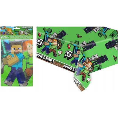 Toalha de mesa de plástico oficial do Minecraft - 120x180cm Toalha de mesa de plástico oficial do Minecraft - 120x180cm