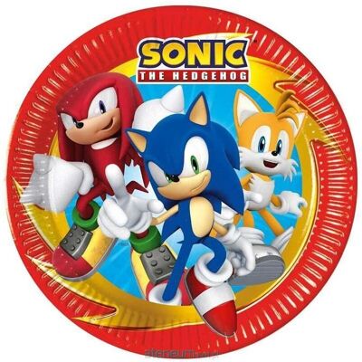 Sonic Speed Festtallerken - 8 stk 23cm Sonic Speed Festtallerken - 8 stk 23cm