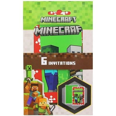 Pozvánky na Minecraft oslavu - Sada 6 Pozvánky na Minecraft oslavu - Sada 6