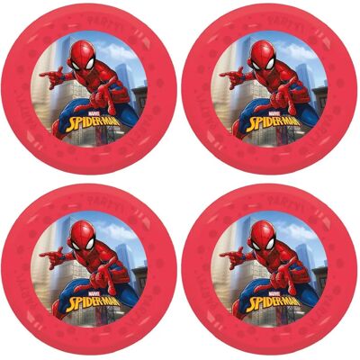Decorata Party Spider-Man Borden - 4 Stuks - 21cm Decorata Party Spider-Man Borden - 4 Stuks - 21cm