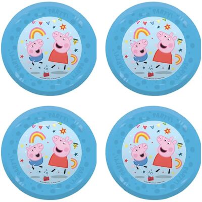 Peppa Pig Blau 4-Pack 21cm Plastic Bord - Kinderfeest Peppa Pig Blau 4-Pack 21cm Plastic Bord - Kinderfeest