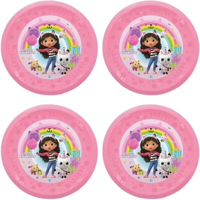 Decorata Party Gabby's Dollh - 4 Stuks Plastic Bord 21cm Decorata Party Gabby's Dollh - 4 Stuks Plastic Bord 21cm