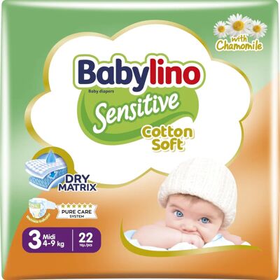 Couches Babylino Sensitive - 4-9kg, 132 pcs - Publicité Couches Babylino Sensitive - 4-9kg, 132 pcs - Publicité