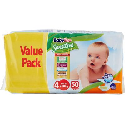 Πάνες Babylino Sensitive Cotton Soft - 8-13kg - 50 τεμ Πάνες Babylino Sensitive Cotton Soft - 8-13kg - 50 τεμ