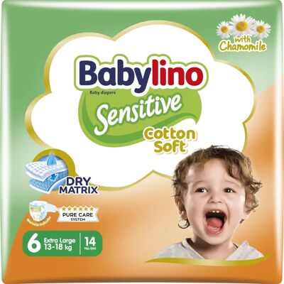 Babylino Sensitive Cotton Soft No6 - Couches - Publicité Babylino Sensitive Cotton Soft No6 - Couches - Publicité