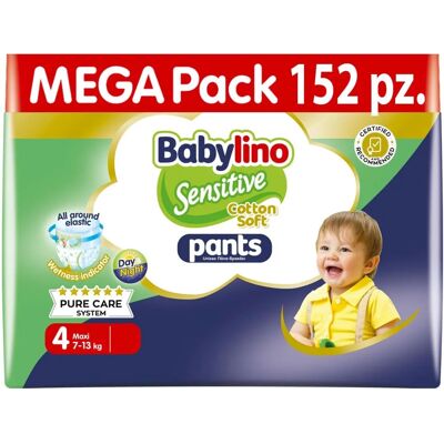 Βρέφη Πάνες Babylino - No4 Maxi Cotton Soft Unisex 7-13kg - 38/152 τεμ Βρέφη Πάνες Babylino - No4 Maxi Cotton Soft Unisex 7-13kg - 38/152 τεμ