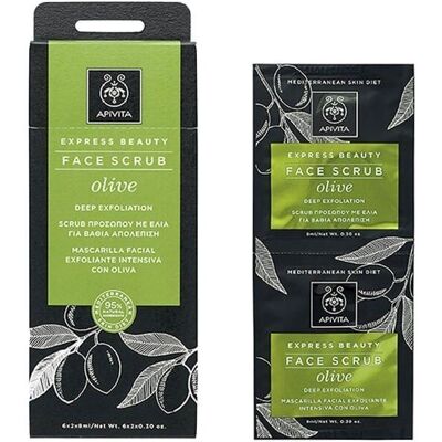 Apivita Express Beauty Face Scrub with Olive (2 x 8 ml) Apivita Express Beauty Face Scrub with Olive (2 x 8 ml)