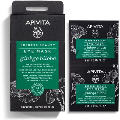 Apivita Ginkgo Biloba Oogmasker - Hydraterend & Vermindert Donkere Kringen - 2x2ml Apivita Ginkgo Biloba Oogmasker - Hydraterend & Vermindert Donkere Kringen - 2x2ml