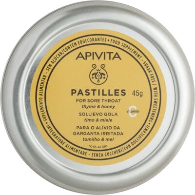 Pastilhas Apivita Tomilho e Mel - Alívio de Dor de Garganta Pastilhas Apivita Tomilho e Mel - Alívio de Dor de Garganta