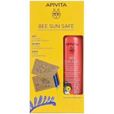 Apivita Bee Sun Safe Kids Protector SPF50 Spray - 200ml + Puzzle y Lápices Apivita Bee Sun Safe Kids Protector SPF50 Spray - 200ml + Puzzle y Lápices