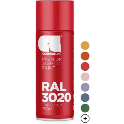Cosmos Lac RAL 3020 Rouge trafic Spray - Peinture en aérosol - Brillant - Publicité Cosmos Lac RAL 3020 Rouge trafic Spray - Peinture en aérosol - Brillant - Publicité