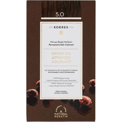 Colorante ai olio di argan Korres - Castano chiaro, Senza ammoniaca Colorante ai olio di argan Korres - Castano chiaro, Senza ammoniaca