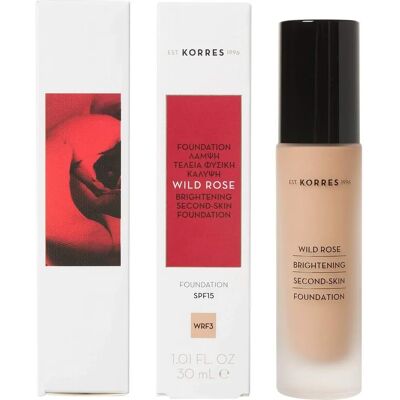 Korres Wild Rose Fond de Teint Seconde Peau SPF15 WRF3 30ml Korres Wild Rose Fond de Teint Seconde Peau SPF15 WRF3 30ml