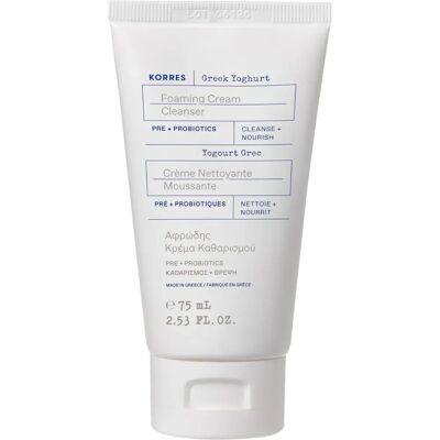 Korres Greek Yoghurt Foaming Cream Cleanser with Pre + Probiotics - 75ml Korres Greek Yoghurt Foaming Cream Cleanser with Pre + Probiotics - 75ml