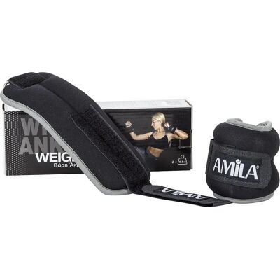 Βάρη καρπού και αστραγάλου AMILA - Σετ των 2 - 1 kg - Ν neoprene Βάρη καρπού και αστραγάλου AMILA - Σετ των 2 - 1 kg - Ν neoprene