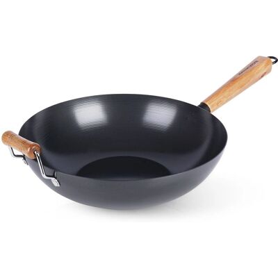 NAVA Κατσαρόλα wok από ανθρακούχο ατσάλι - Βαθύς ασιατικός στιλ - Για όλες τις κουζίνες NAVA Κατσαρόλα wok από ανθρακούχο ατσάλι - Βαθύς ασιατικός στιλ - Για όλες τις κουζίνες