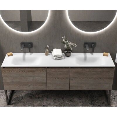 KAMALU Double Lavabo en Surface Solide - Lavabo da incasso doppio - Publicité KAMALU Double Lavabo en Surface Solide - Lavabo da incasso doppio - Publicité
