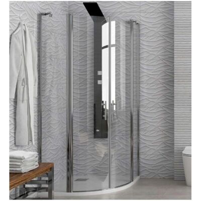 Kamalu - Cabine de douche 90x90 semicirculaire - battants - Publicité Kamalu - Cabine de douche 90x90 semicirculaire - battants - Publicité