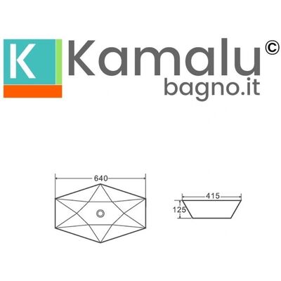 Lavabo hexagonal moderne Kamalu 64cm - Accessoire de salle de bain - Publicité Lavabo hexagonal moderne Kamalu 64cm - Accessoire de salle de bain - Publicité