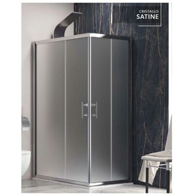 Kamalu Douche d'angle 110x70cm Verre Satiné - Publicité Kamalu Douche d'angle 110x70cm Verre Satiné - Publicité