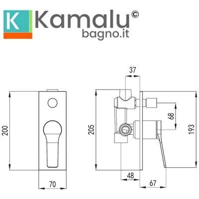 Mélangeur de Douche Blanc Kamalu avec Commutateur - Type de Douche - Publicité Mélangeur de Douche Blanc Kamalu avec Commutateur - Type de Douche - Publicité