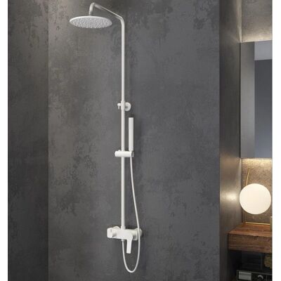 Colonne de Douche Blanche Kamalu avec Mitigeur - Publicité Colonne de Douche Blanche Kamalu avec Mitigeur - Publicité