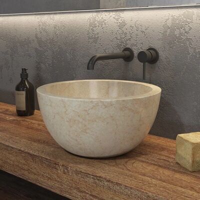Lavabo en Marbre Crème Kamalu - Ronde 40cm - Salle de Bain - Publicité Lavabo en Marbre Crème Kamalu - Ronde 40cm - Salle de Bain - Publicité