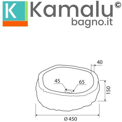 Lavabo en pierre d'onyx Kamalu - 40-45cm, Forme organique - Publicité Lavabo en pierre d'onyx Kamalu - 40-45cm, Forme organique - Publicité