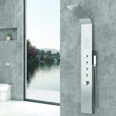 Panneau de Douche Hydromassage en Acier Inoxydable Kamalu - Design Moderne - Publicité Panneau de Douche Hydromassage en Acier Inoxydable Kamalu - Design Moderne - Publicité