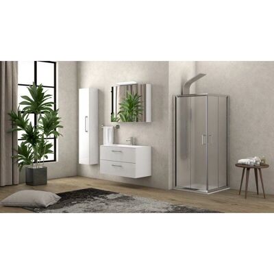 Kamalu 90x90cm Cabine de douche en verre sablé satinée - Cabine de douche - Publicité Kamalu 90x90cm Cabine de douche en verre sablé satinée - Cabine de douche - Publicité