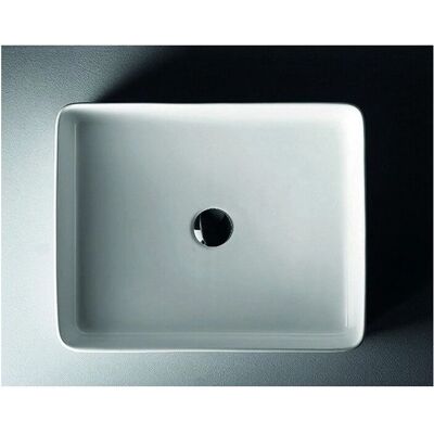 Kamalu LITOS-0002 Lavabo rectangulaire en céramique moderne - Publicité Kamalu LITOS-0002 Lavabo rectangulaire en céramique moderne - Publicité