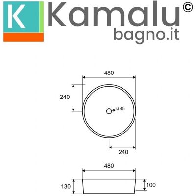 Lavabo Circulaire en Céramique kamalu 48cm - Lavabo - Publicité Lavabo Circulaire en Céramique kamalu 48cm - Lavabo - Publicité