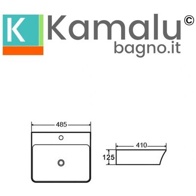 Lavabo rectangulaire en céramique Kamalu - Salle de bain - Publicité Lavabo rectangulaire en céramique Kamalu - Salle de bain - Publicité