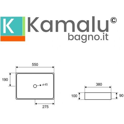Kamalu - KSAT-550AI - Acier inoxydable brossé - Lavabo - Publicité Kamalu - KSAT-550AI - Acier inoxydable brossé - Lavabo - Publicité