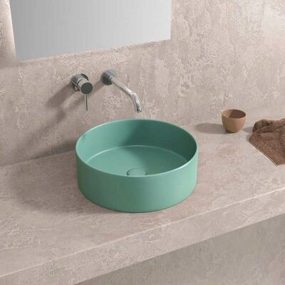 Kamalu - klt-350t - Turquoise opaque - 35 cm diameter - Sink - Publicité Kamalu - klt-350t - Turquoise opaque - 35 cm diameter - Sink - Publicité