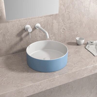 Kamalu - klt-350az - Blanc-bleu mat - 35.5 cm - Lavabo - Publicité Kamalu - klt-350az - Blanc-bleu mat - 35.5 cm - Lavabo - Publicité