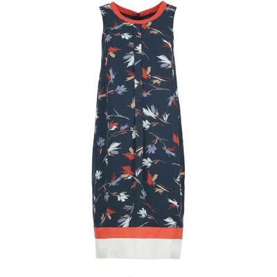 Conquista EU 36 / UK 8 Sommerkleid aus floraler Viskose Blau/Marineblau - Kleid Conquista EU 36 / UK 8 Sommerkleid aus floraler Viskose Blau/Marineblau - Kleid