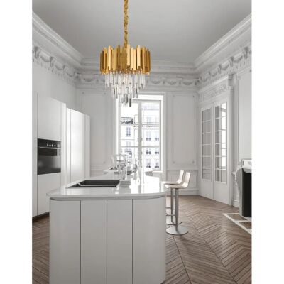 NOVA LUCE Gold Kristall 4-flammiger Pendellampe NOVA LUCE Gold Kristall 4-flammiger Pendellampe