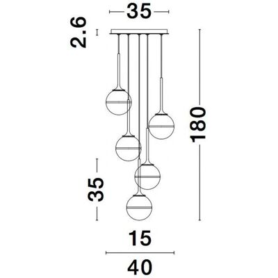Nova Luce Cantona 5-Light Pendant - Modern Ceiling Light Nova Luce Cantona 5-Light Pendant - Modern Ceiling Light