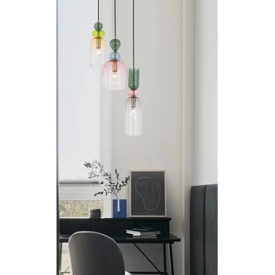 NOVA LUCE Murano Green 3-Flame Pendant Light - Pendant Light NOVA LUCE Murano Green 3-Flame Pendant Light - Pendant Light