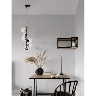 NOVA LUCE Odillia 6-Light Pendant - Modern Black Glass Light NOVA LUCE Odillia 6-Light Pendant - Modern Black Glass Light