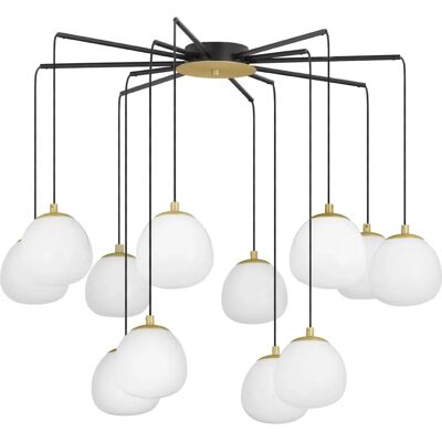 NOVA LUCE The Egg Pendelleuchte - Modern 12-flammig Gold Schwarz Weiß NOVA LUCE The Egg Pendelleuchte - Modern 12-flammig Gold Schwarz Weiß