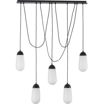 Nova Luce BLAKY Pendant Light - Black, Adjustable 150cm, Metal & Glass Nova Luce BLAKY Pendant Light - Black, Adjustable 150cm, Metal & Glass