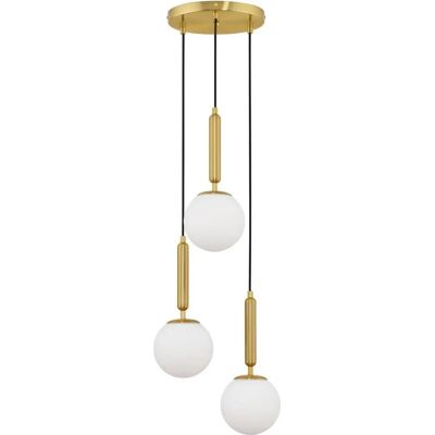 Nova Luce Monet Pendant Light - Gold, 3xE27, Dimmable, 155x35cm Nova Luce Monet Pendant Light - Gold, 3xE27, Dimmable, 155x35cm