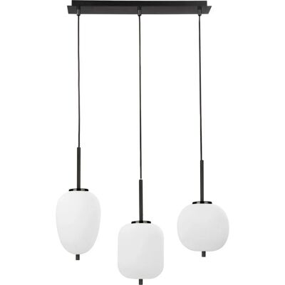 NOVA LUCE LATO Pendant Light - 3 Flame Black Metal Glass NOVA LUCE LATO Pendant Light - 3 Flame Black Metal Glass